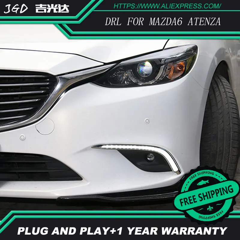 12 V 6000 k светодиодный DRL Дневной Бег свет для Mazda 6 Mazda6 противотуманная фара рамка противотуманная фара автомобиля для укладки волос