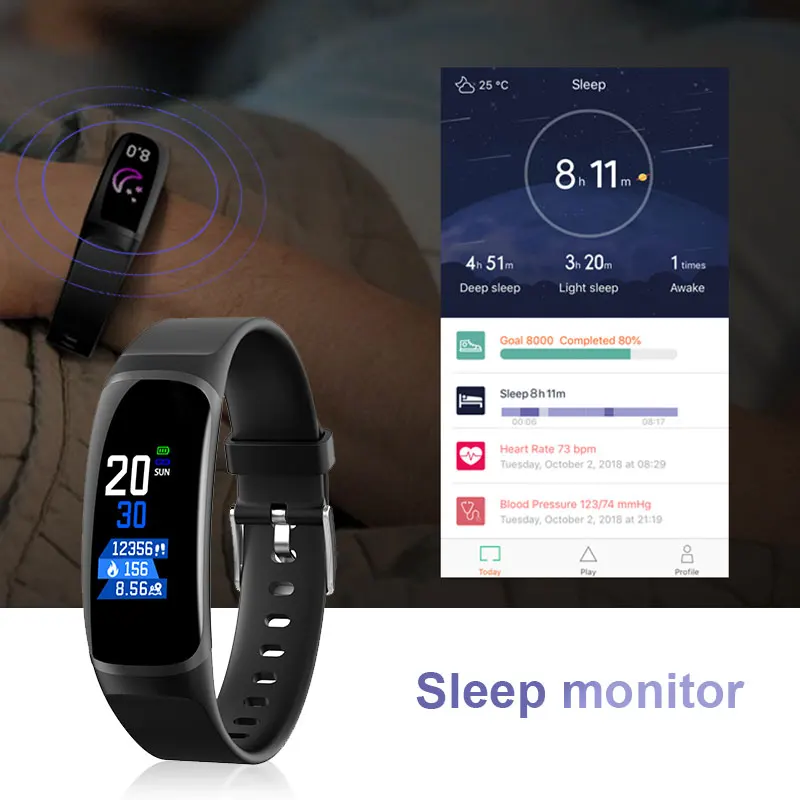 MK04PRO Bluetooth Смарт браслет 1 3 дюйма цветной экран кровяное давление фитнес трекер