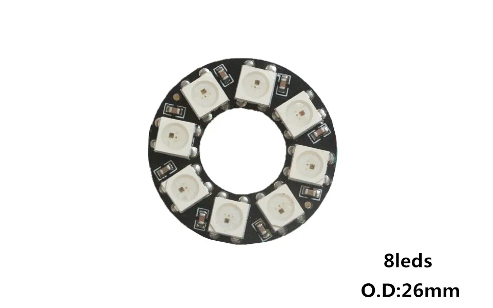 8leds Прибор приемно-WS2812B pixel кольцо светодиодные лампы 8/16/24/35/45/128 светодиодный s Белый PCB 5050 RGB Мечта Цвет WS2812 ic встроенным DC 5V светодиодный полосы - Испускаемый цвет: 8leds
