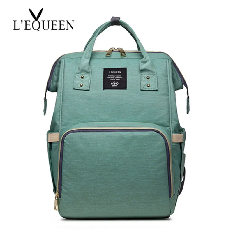 Green LEQUEEN Baby Care пеленка сумка мама папа большой емкости путешествия рюкзак для мам Материнство влажная Сумка водонепроницаемая Детская сумка для беременных - Цвет: Green