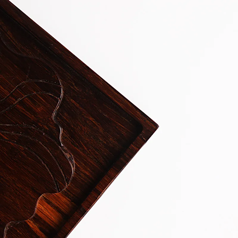 Vintage Japanese Rectangle Carve Solid Wood Kung Fu Tea Tray Teacup Teapot Holder Water Storage Table Plate Dish Saucer |