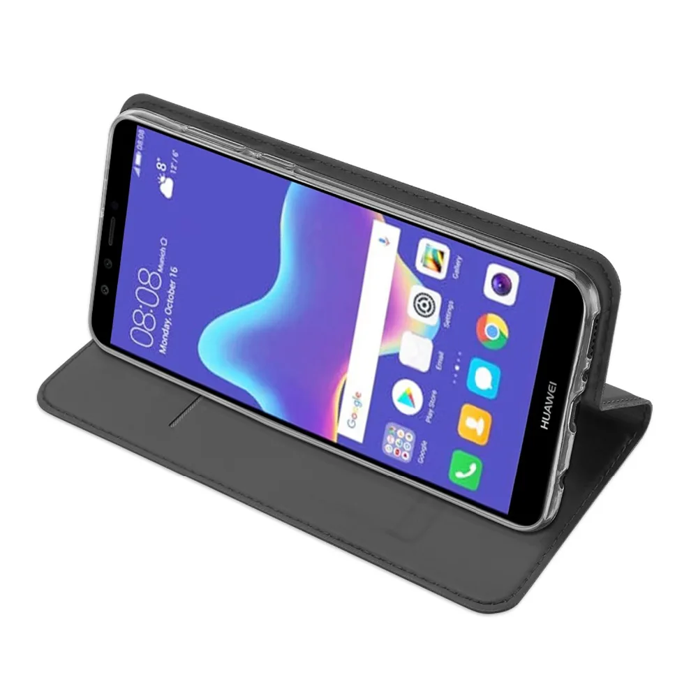 DUX DUCIS Флип кожаный чехол для huawei Y9 2018 Роскошный кошелек Стенд телефон Обложка