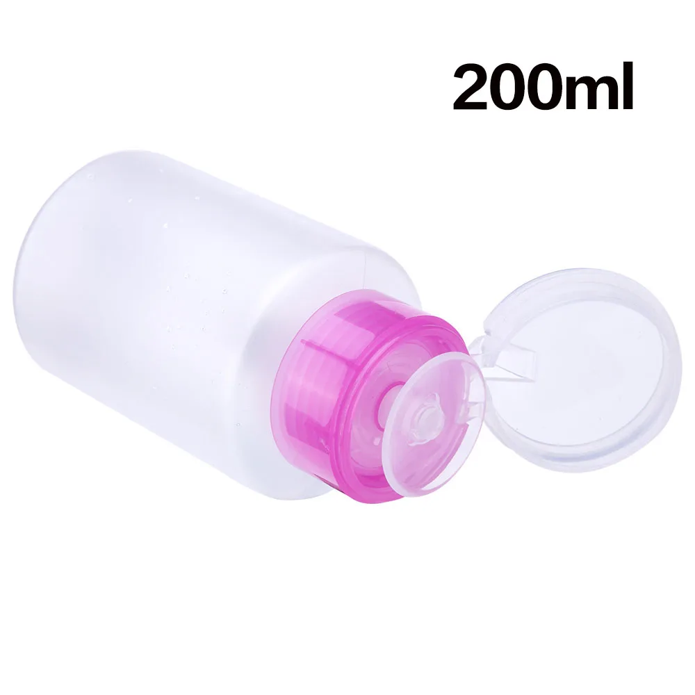 200ml pink 200/100 мл пустой пластиковая накладка для лакирования ногтей Remover Алкоголь Жидкость ясно пресс дозаторный диспенсер бутылки дизайн ногтей УФ гель очиститель - Цвет: 200ml pink