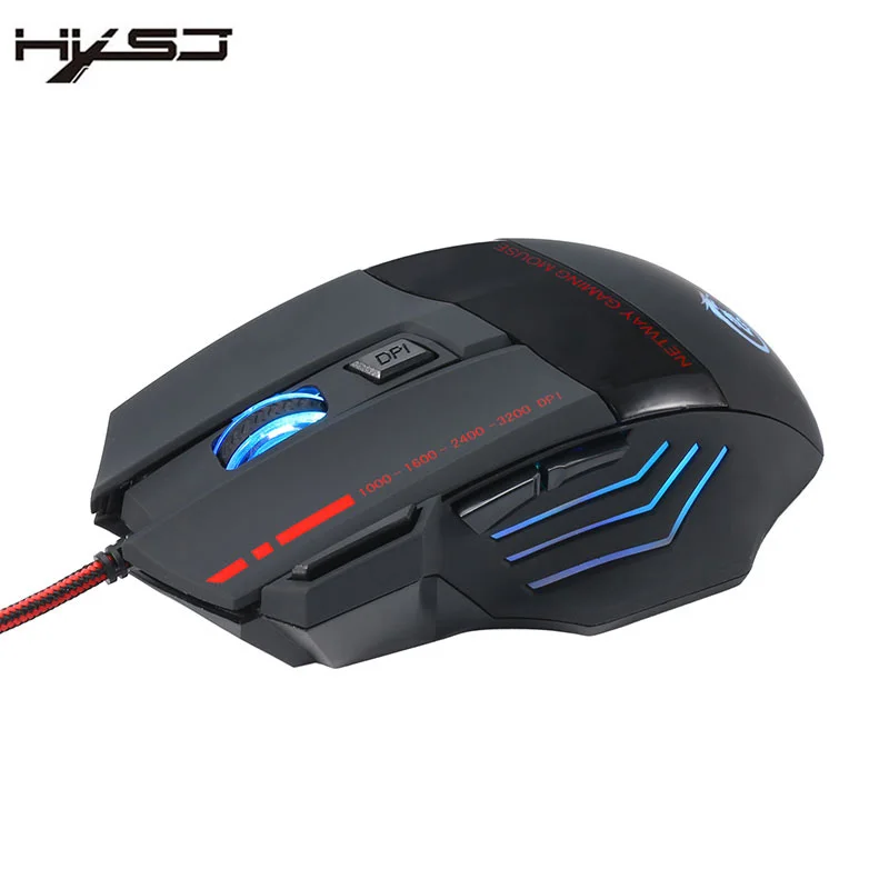 HXSJ Gaming Mouse Регулируемые 3200 ТОЧЕК/ДЮЙМ 7 Кнопок Оптический USB Мышки Gamer Красочные