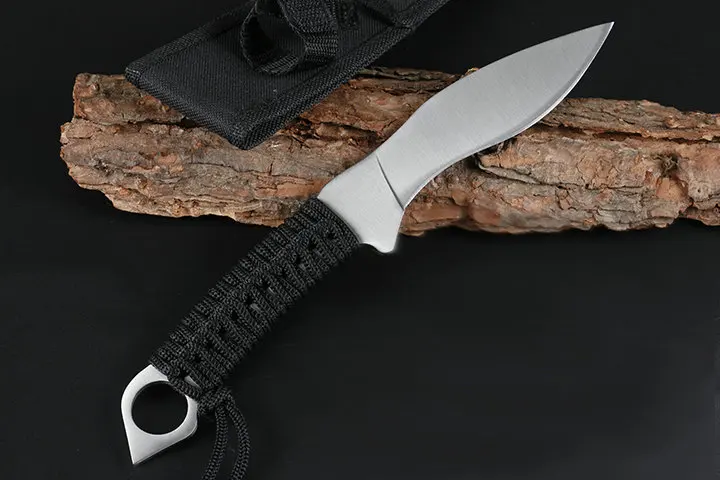 ToughKeng Открытый походный нож 5Cr15Mov стальное лезвие один Киль сталь выживания Фиксированное Лезвие Нож нейлоновая оболочка