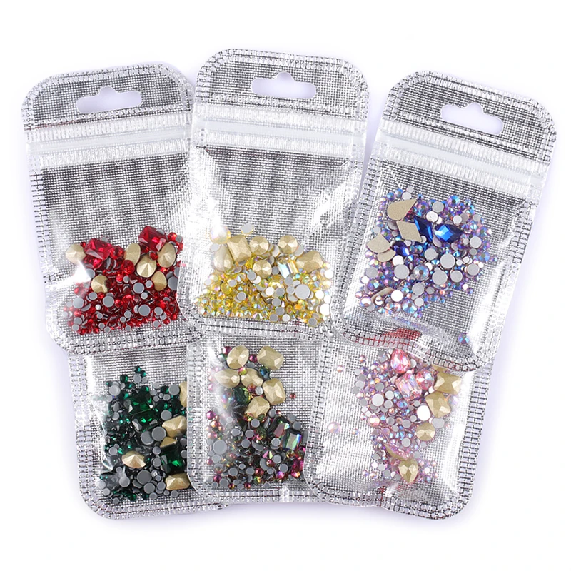 Super Shiny Clear Crystal AB color Non HotFix 3D Nail Art Decoration Rhinestones Manicure DIY Accessories supplies tools | Красота и