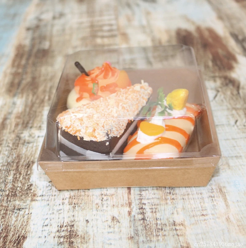 100 шт сэндвич боксы торт упаковочные коробки крафт картон бумажная Подарочная