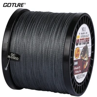 goture 1000m 4 stands braided fishing line super strong multifilament pe fish line test 12lb 80lb