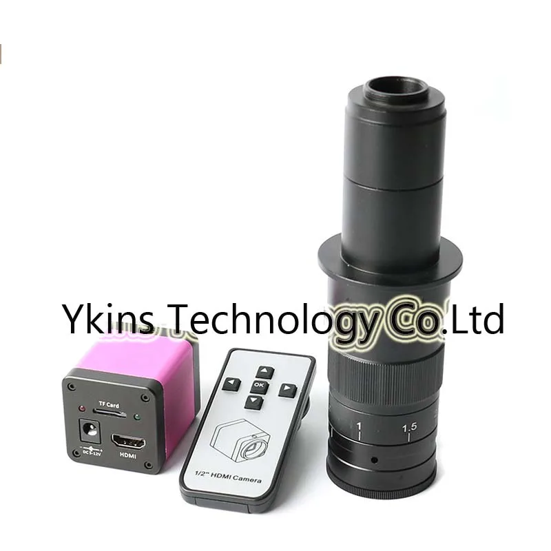 720p HDMI HD Industry Video Microscope Camera IR Remote control TF Card Storage Picture+180X/300X Zoom C-Mount Lens | Инструменты