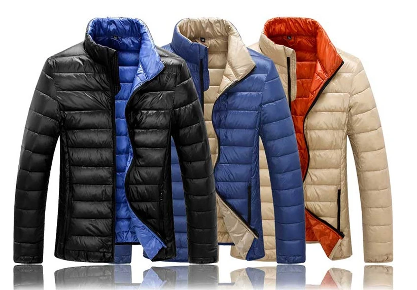 Мужской осенью и зимой пальто легкий Duck Solid стеганые куртки Для мужчин OvercoatsCasual Сверхлегкий утка модные куртки