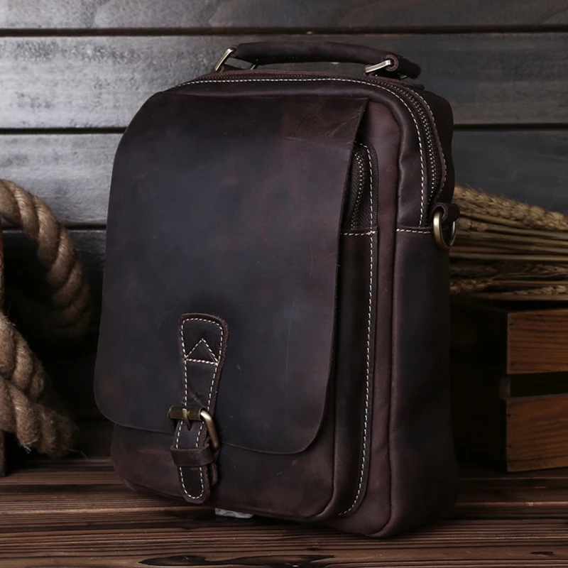 YISHEN модные ретро мужские сумки на плечо из натуральной яловой кожи повседневные