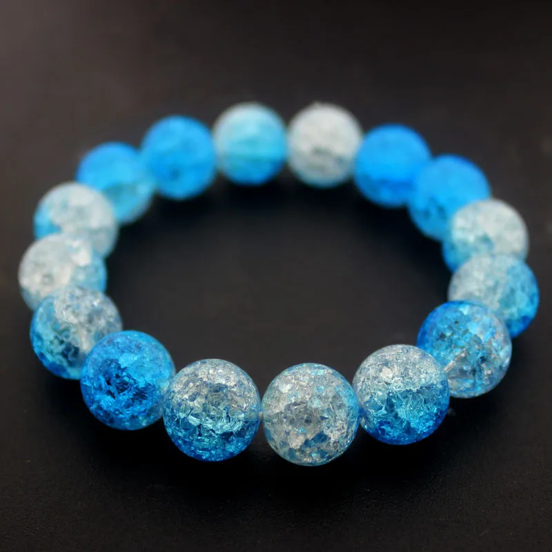 Браслет ручной работы с кристаллами из кварца Круглый бисер натуральной лавы