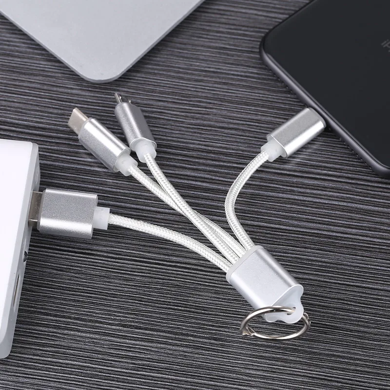 3 в 1 брелок Портативный Micro usb type C мульти зарядное устройство кабель для huawei p20 lite honor 9 lite 9i 8 8x7c 7x 7a note 10 8 cabel
