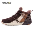Мужские и женские кожаные прогулочные ботинки ONEMIX, теплые зимние водонепроницаемые кроссовки, прогулочная обувь, 8