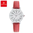 Часы наручные Julius женские, модные с кожаным ремешком, с MIYOTA Quatrz, для школьниц, подарок на день рождения, без коробки