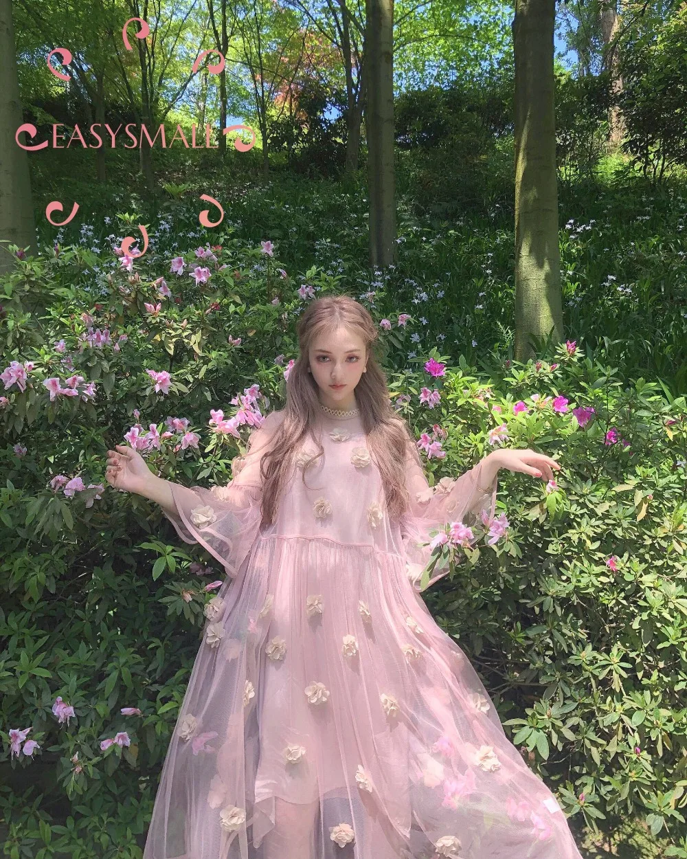 EASYSMALL женское платье модное праздничное розовое сказочное стильное