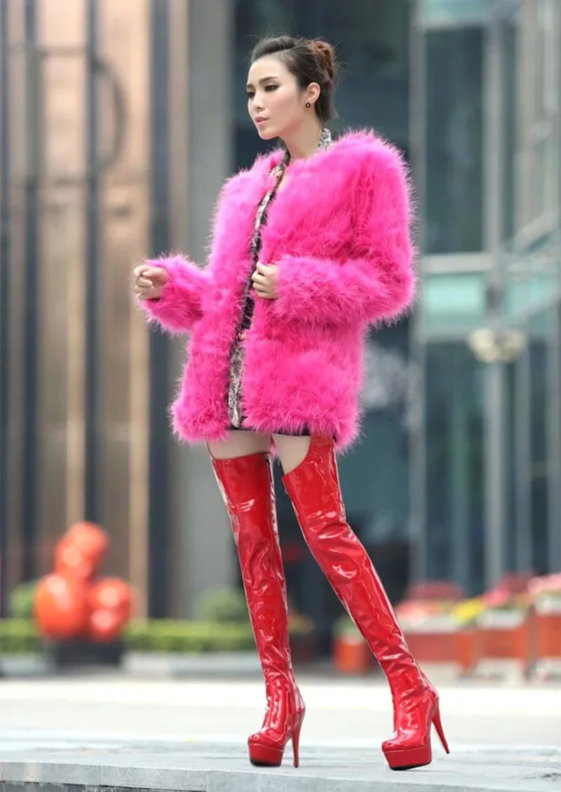 Сапоги женские до бедра на платформе очень высоком каблуке Размеры 35-46 |