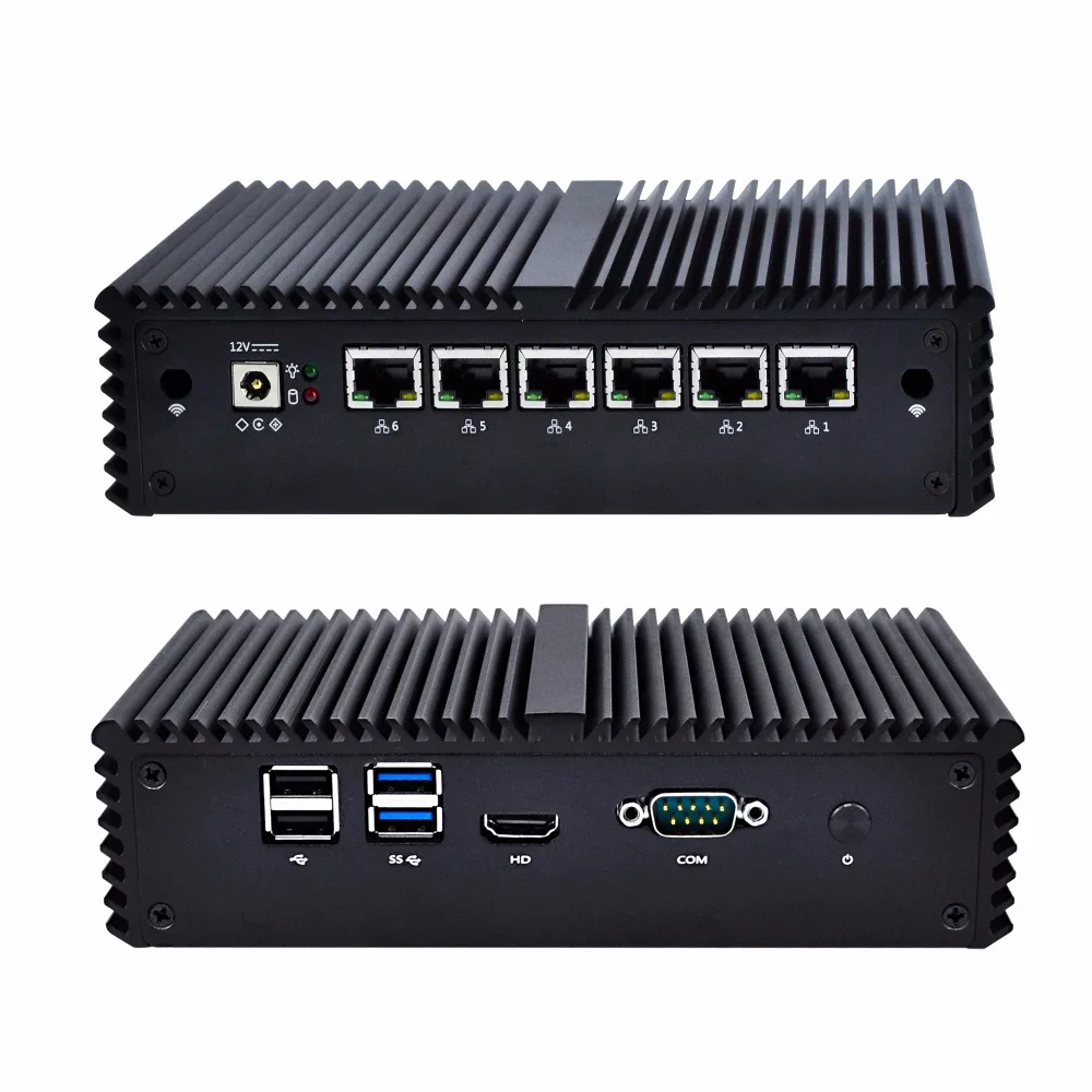 6 LAN Mini PC Advanced Router with I7 7500U,I5 7200U,I3 7100U,Support PFsense,Linux,Firewall Gateway Center