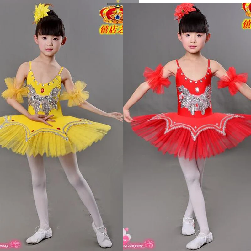 Детский желтый белый костюм лебедя для танцев детский балетный сценический