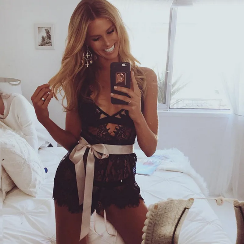 Сексуальное женское белье кружевное платье с цветочным рисунком Прозрачное