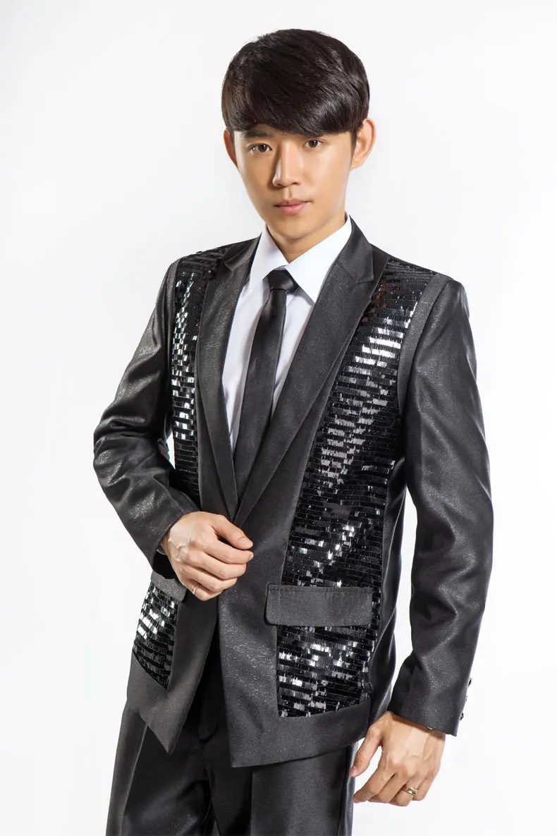 Мужское свадебное платье блестящие блейзеры черного и белого цветов модные