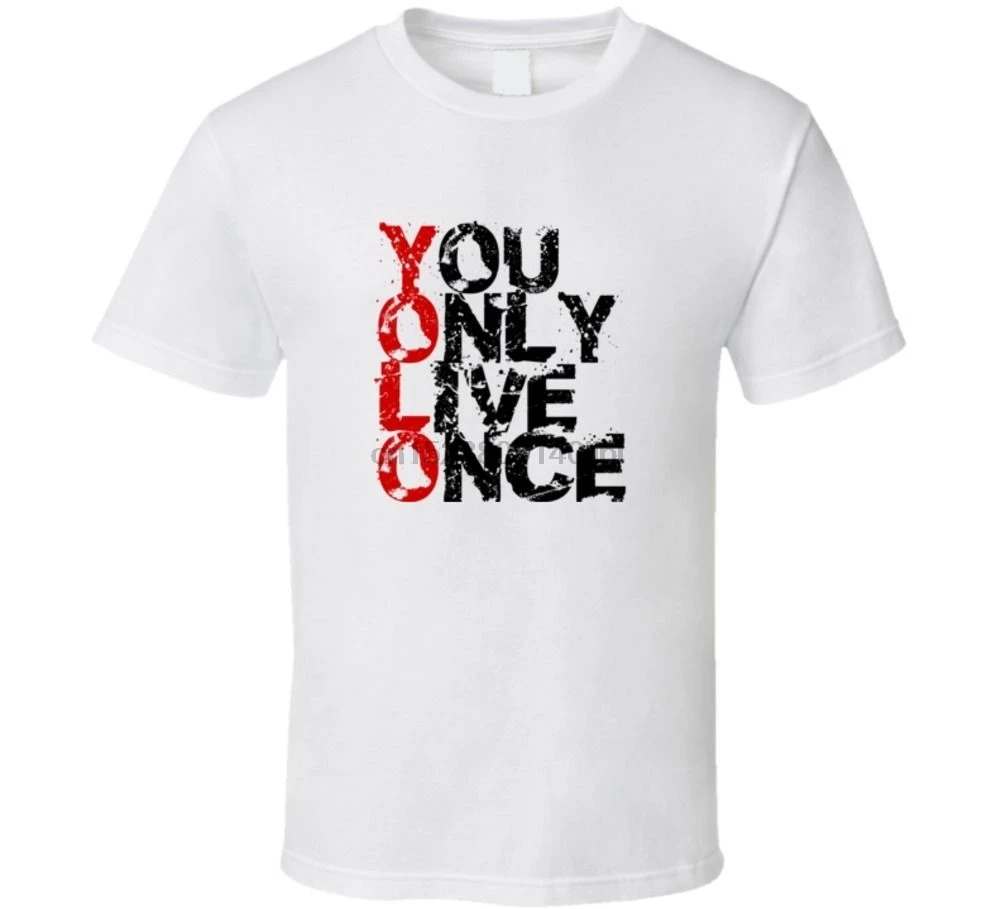 Футболки с круглым вырезом мужские по низкой цене стимпанк Yolo You Only Live Once Rap хип