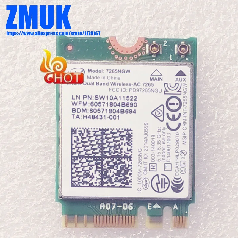 Двухдиапазонная Беспроводная комбинированная карта Intel AC 7265 WiFi + BT4.0 для Lenovo YOGA 3 Pro