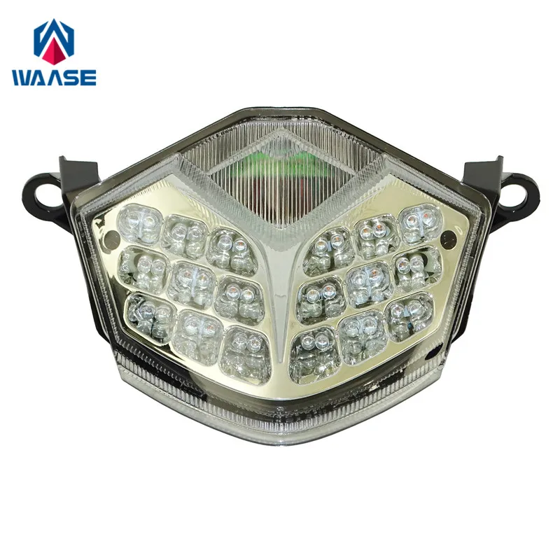 Waase для Kawasaki Z750 2007-2012/Z1000 2007 2008 2009 хромированный задний светильник стоп-сигнал поворота Встроенный светодиодный светильник - Цвет: Clear Lens