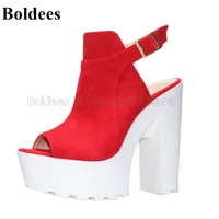 new arrival peep toe thick platform women high heel sandals summer party shoes