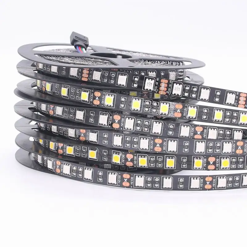 

New LED Strip Light SMD 5050 RGB DC 12V 60LED / m 5m Bare Board Not Waterproof Flexible Colorful Strip Lights for car pc