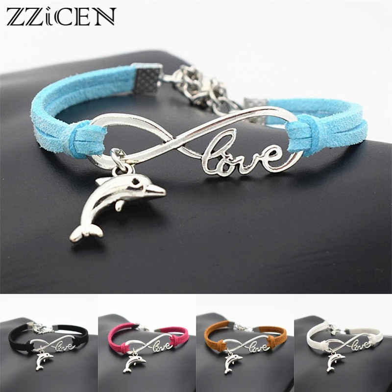 Модные женские и мужские пляжные милые кожаные браслеты с изображением