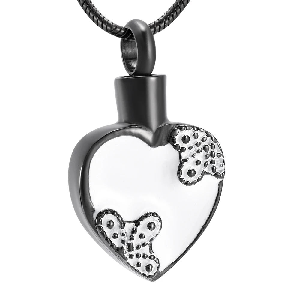 Keepsake Cremation ожерелье для праха Персонализированные Бабочки в сердечко Кремация