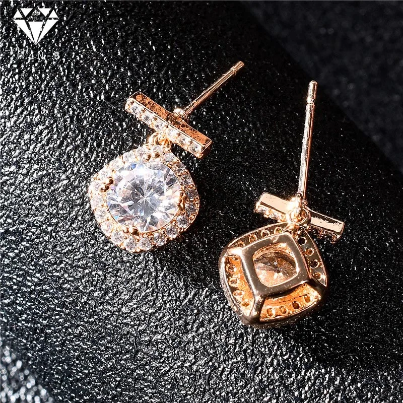 

WIN-B Fashion Earrings For Women Droplets AAA Cubic Zirconia Jewelry Stud Earrings Female Piercing Brincos Dress Accessories