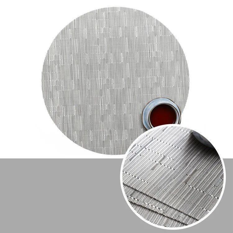 Weave Mat 08 Кухонные принадлежности, пластиковые столовые приборы, чаша, Рождественский коврик, набор подставок под кружки, круглая ткань, ПВХ, изоляционный коврик, кофейник, обеденный - Цвет: Weave Mat 08