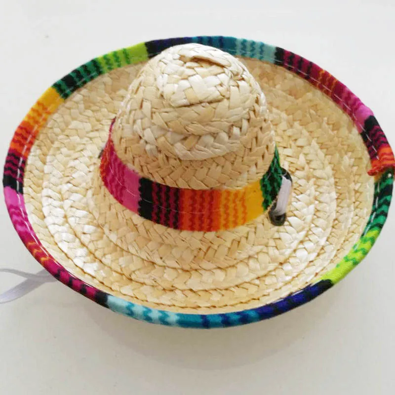 6 шт. натуральная солома мини Sombrero новый дизайн мексиканская шляпа ребенок душ