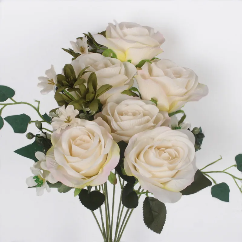 Искусственный Французский цветочный букет из роз JAROWN композиция шелковых цветов