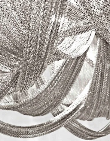 Светодиодная Подвесная лампа с кисточкой серебряная алюминиевая цепочка люстра