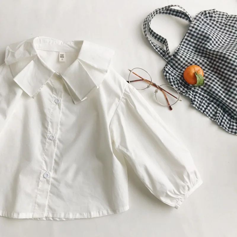 2019 Новое поступление сезон весна корейский стиль хлопковая Однотонная рубашка с