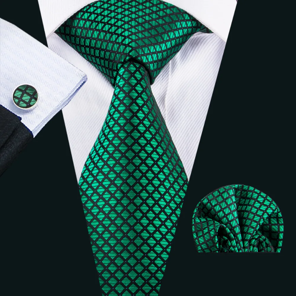 

2017 Barry.Wang New Men`s Tie Silk Jacquard Woven Gravata Necktie Hanky Cufflinks Set For Business Wedding Party FA-1608