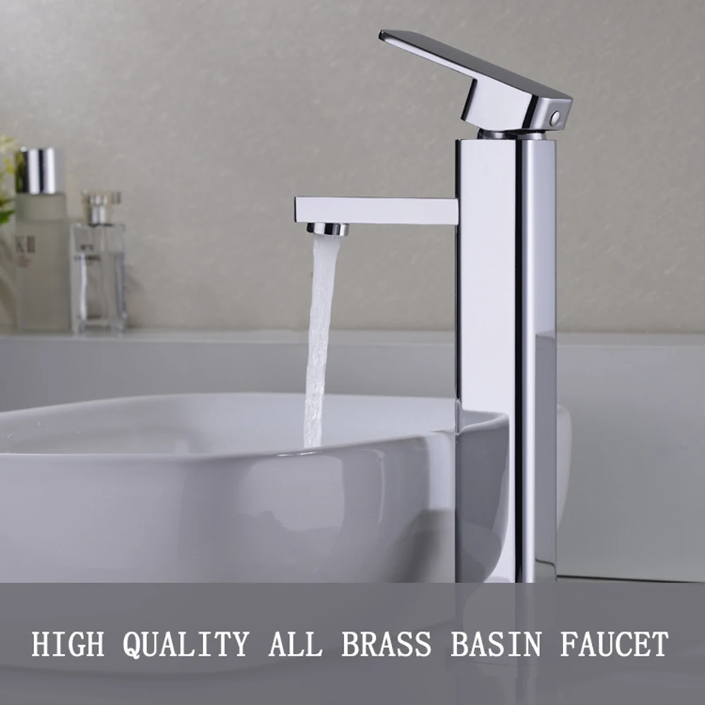 

Heightening Brass Basin Faucet Hot and Cold Water Single hole Single handle Sink Bathroom Mixer Tap