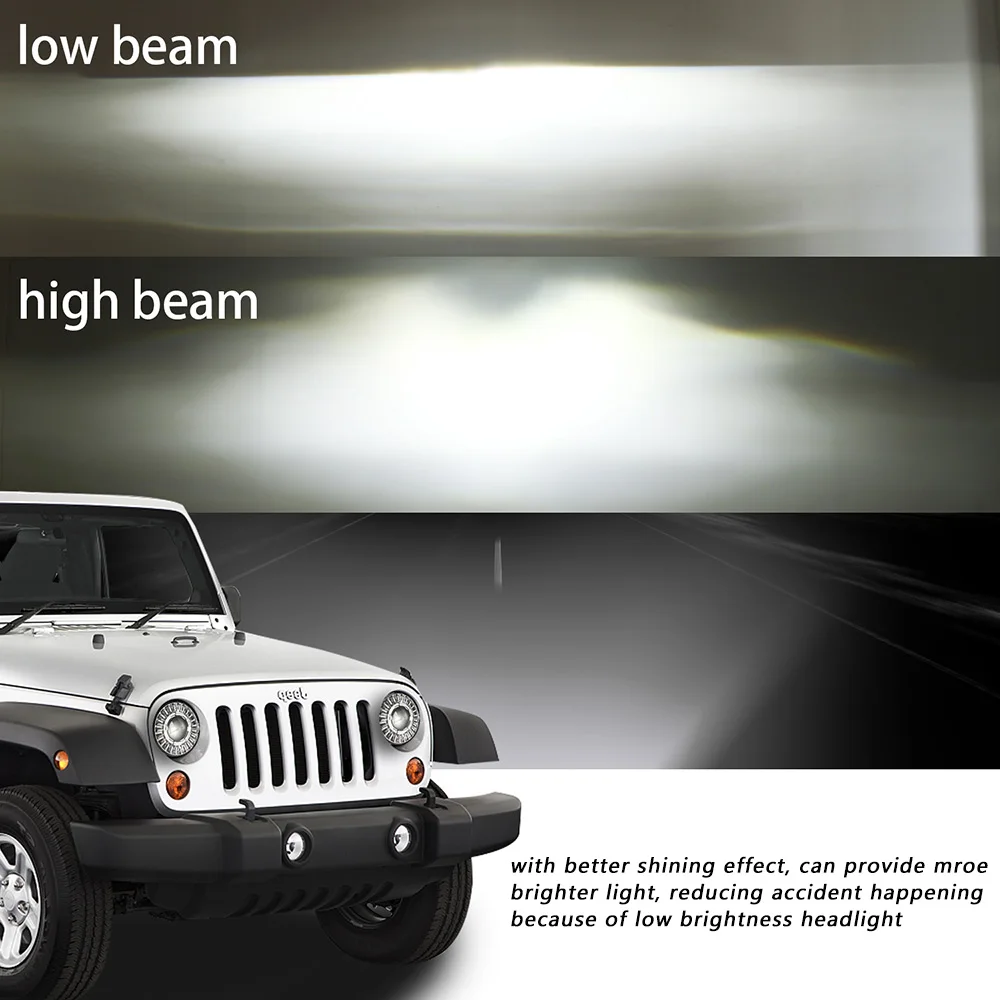 Sanvi 7 дюймов Wrangler задний фонарь с 40W 6000k Bi светодиодный объектив цветной Ангельские