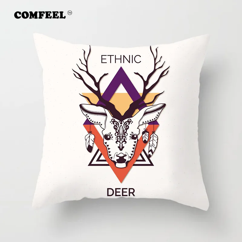 COMFEEL Лось шаблон домой декоративные Merry Рождественская Подушка вельветовый чехол