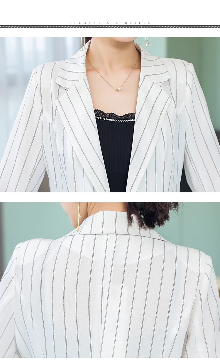 Spring summer jacket New women suit British female new retro a buckle stripes Blazers | Женская одежда