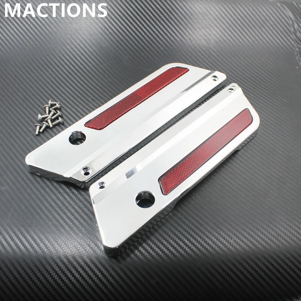 Детали мотоцикла ABS седельная сумка крышки с защелкой отражатель для Harley Touring Ultra