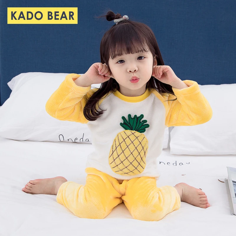 Зимняя одежда для сна с героями мультфильмов мальчиков и девочек Детские теплые