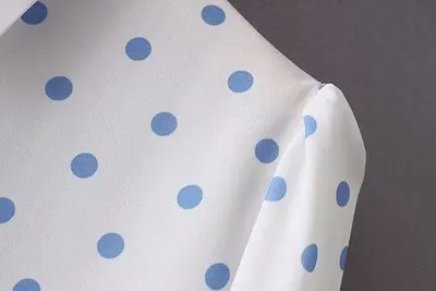 Za Весна Actumn для женщин вниз воротник в горошек блузы пуловер рубашка s Camisa