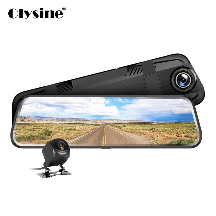 Olysine 10 дюймов Full HD 1080P Автомобильный видеорегистратор поток медиа зеркало заднего