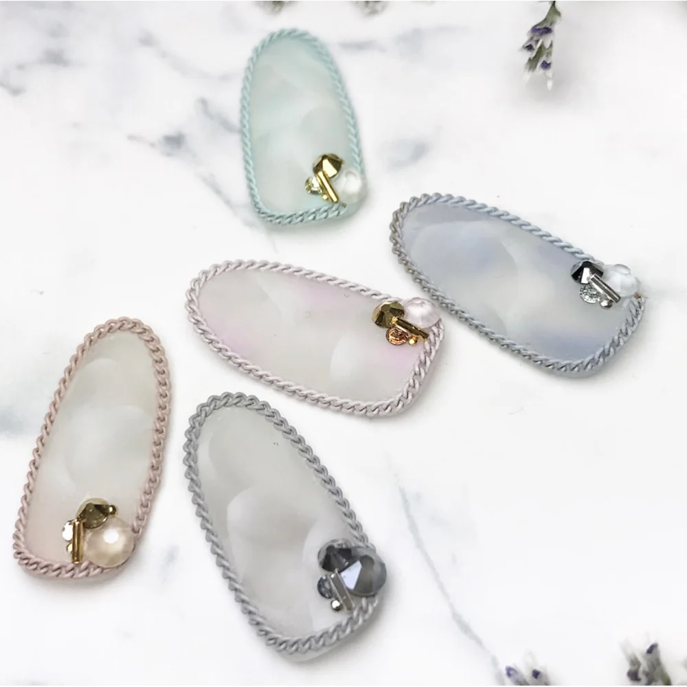 Стикеры 3d на ногти nail art цветная цепь для ногтей плоская металлическая