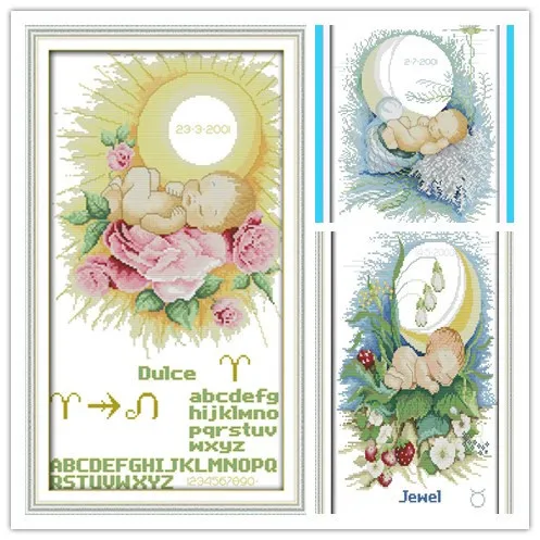 Бесплатная DMC наборы крестиков для вышивки patten 14CT 11CT Baby moon-Sleeping рукоделие Хобби DIY