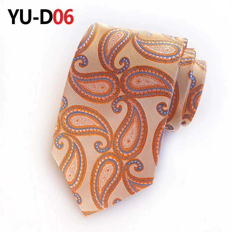 YU-D006 Классические мужские золотые клетчатые шелковые галстуки подходят для свадебной вечеринки - Цвет: YU-D006